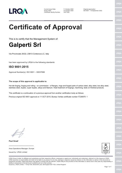 ISO 9001:2015 UKAS Certification